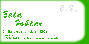 bela hobler business card